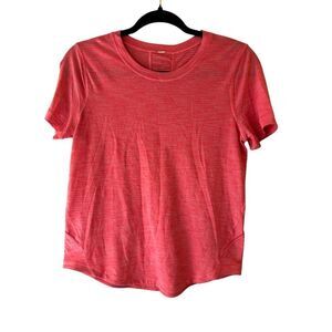 Lululemon Long Distance Short Sleeve shirt in coral heather size 4?